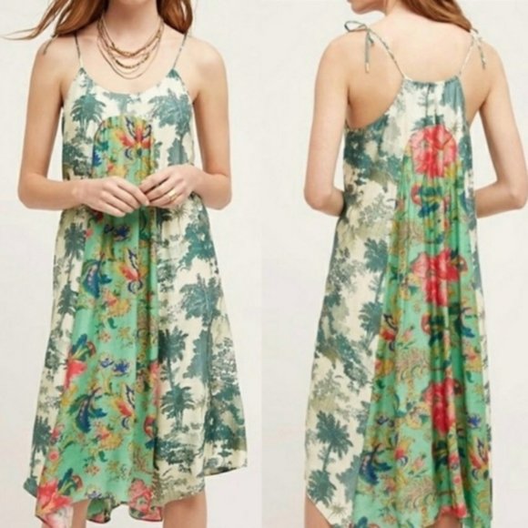 Anthropologie Dresses & Skirts - Anthropologie Maeve Santee Swing Halter Dress - Flora Palm